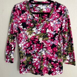 Chico’s floral everyday 3/4 sleeve tee